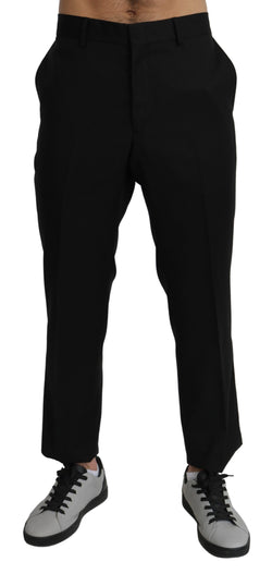 Black Cotton Wool Formal Dress Pants