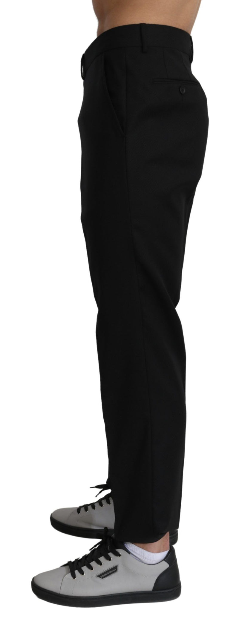 Black Cotton Wool Formal Dress Pants