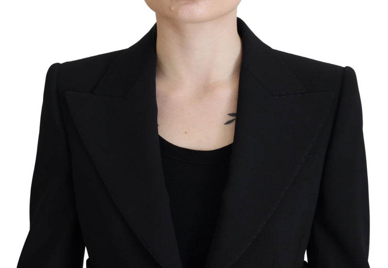 Black Single Breasted Fit Blazer Wool Jacket