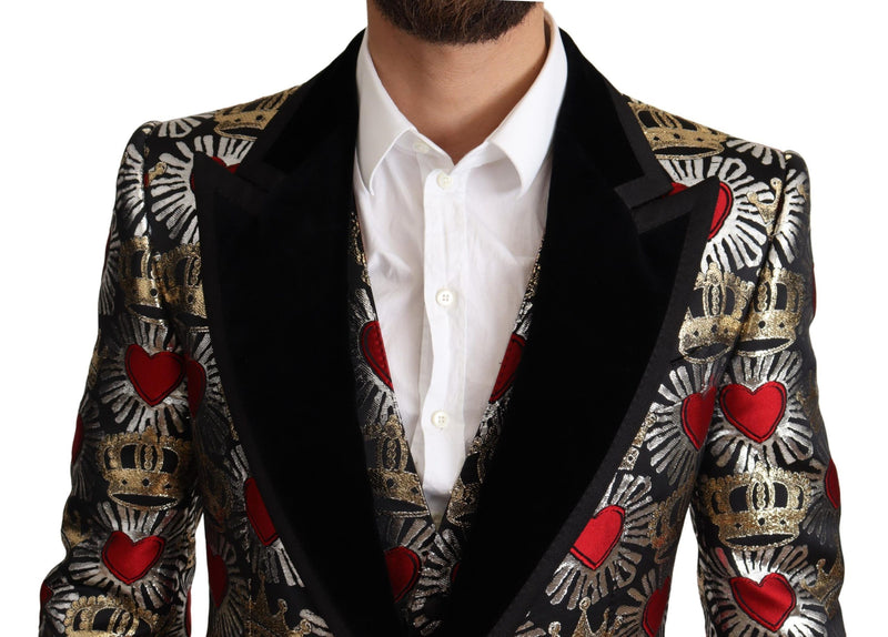 Red Gold Heart Crown Slim 3 Suit