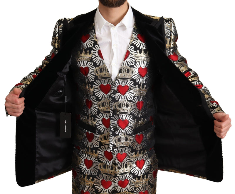 Red Gold Heart Crown Slim 3 Suit