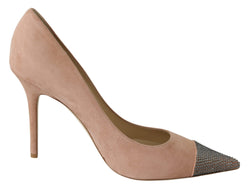 Amika 100 Powder Pink/Black Diamond Leather Pumps