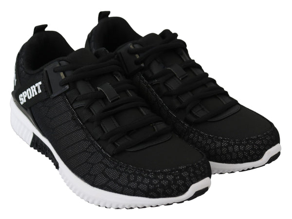 Black Polyester Adrian Sneakers Shoes