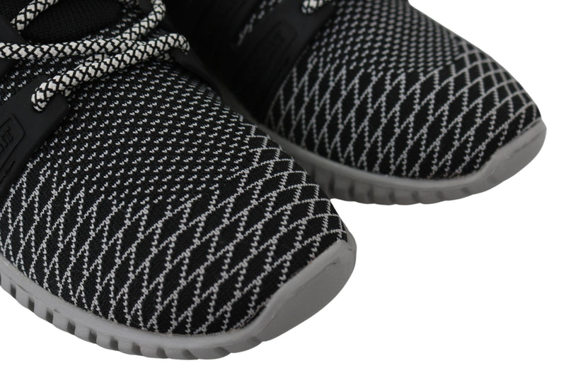 Black Polyester Runner Mason Sneakers Shoes