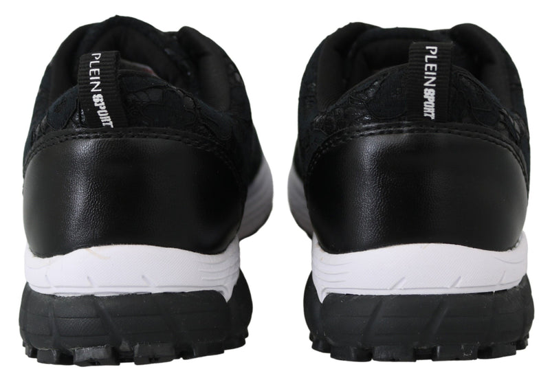 Black Polyester Runner Umi Sneakers Shoes