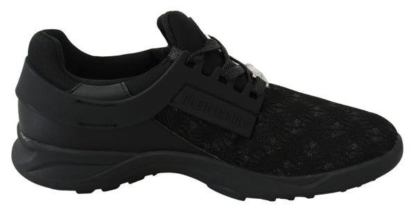 Black Polyester Runner Beth Sneakers Shoes