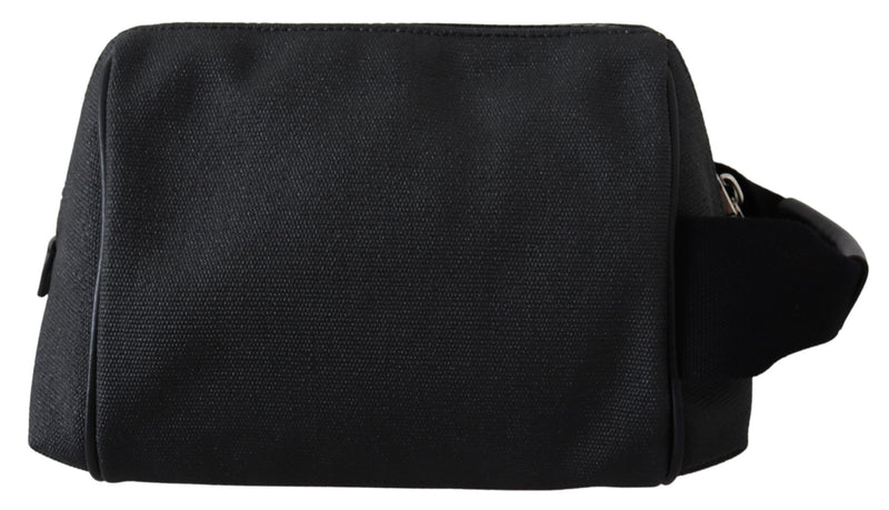 Black Canvas Logo Mini Hand Purse Pouch Borse Bag