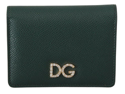 Green Leather Bifold Continental Clutch Crystal Wallet