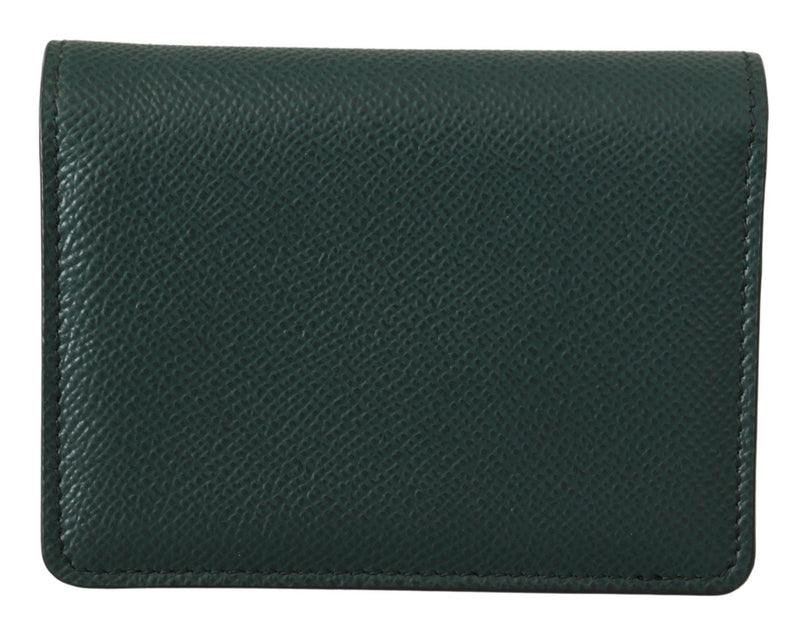 Green Leather Bifold Continental Clutch Crystal Wallet