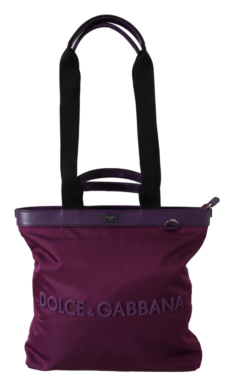 Purple DG Logo Shopping Women Tote Purse