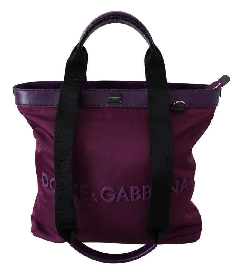 Purple DG Logo Shopping Women Tote Purse