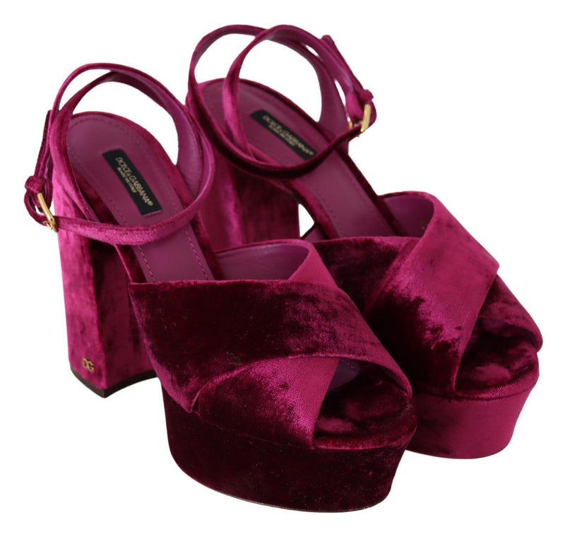 Pink Velvet Platform Sandals Keira Shoes