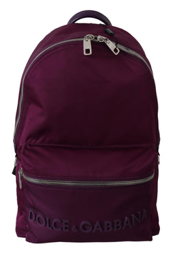 Maroon DG Logo School Backpack Women Nylon Bag