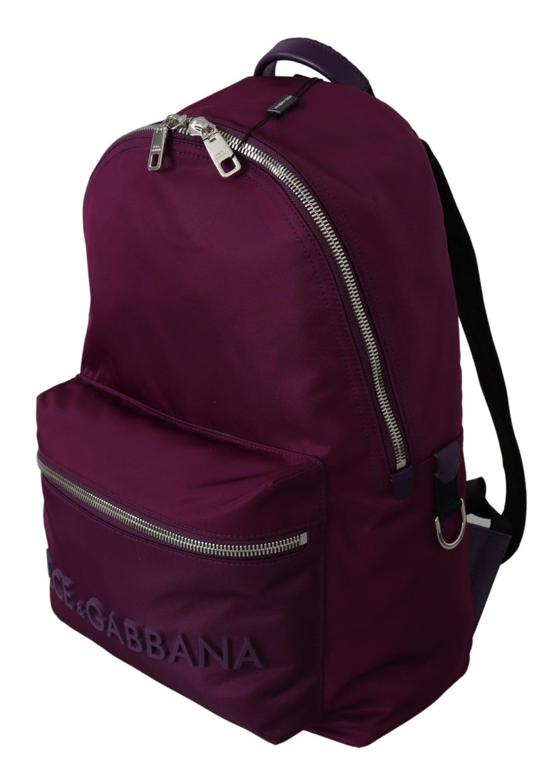 Maroon DG Logo School Backpack Women Nylon Bag