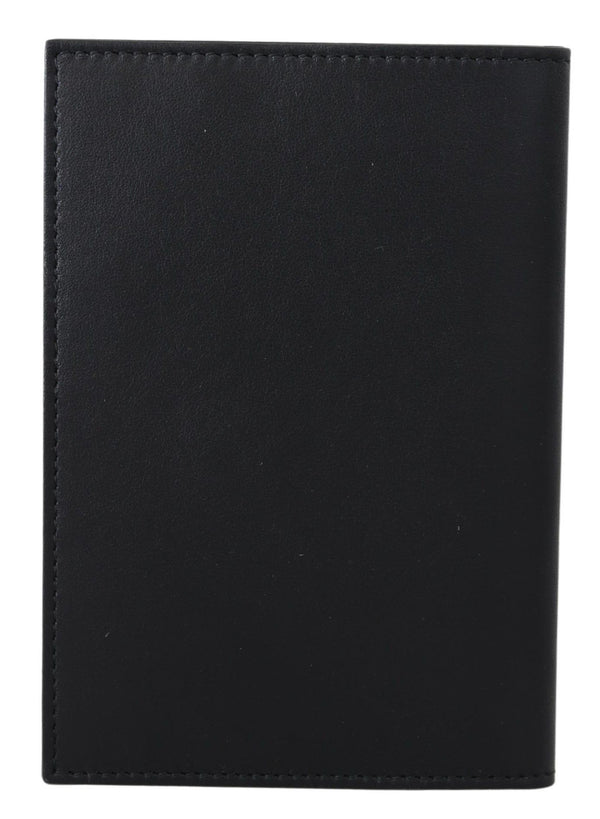 Black Bifold Passport Holder Men Exotic Leather Wallet