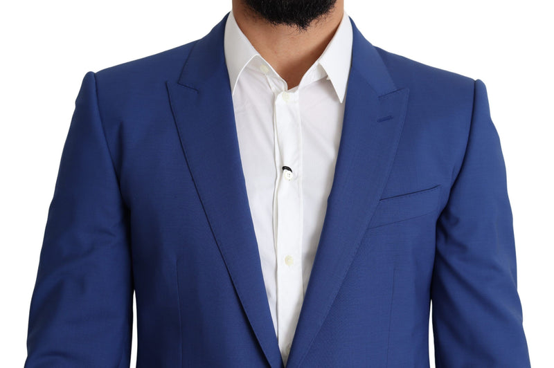 Blue Wool Single Breasted Coat MARTINI Blazer