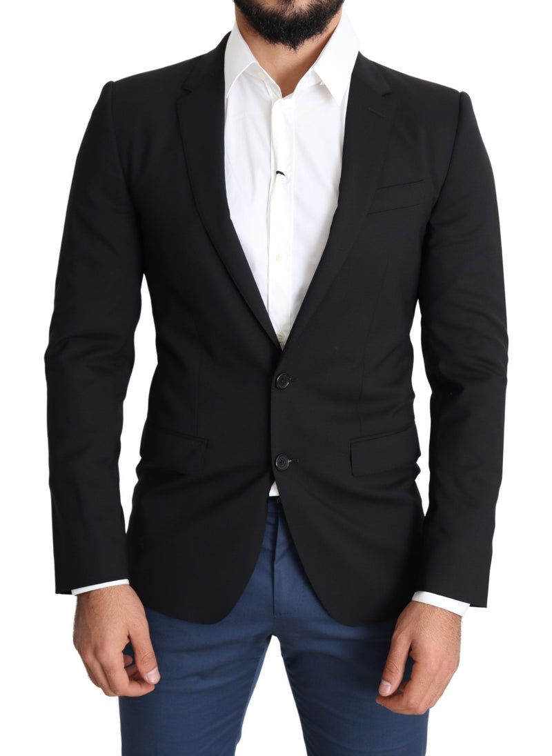 Black Wool Stretch Men Coat MARTINI Blazer