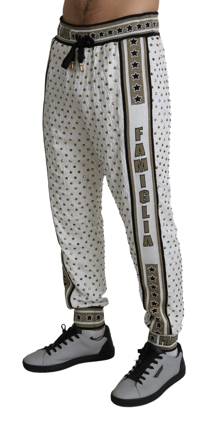 White DG Love Studded Trouser Sweatpants