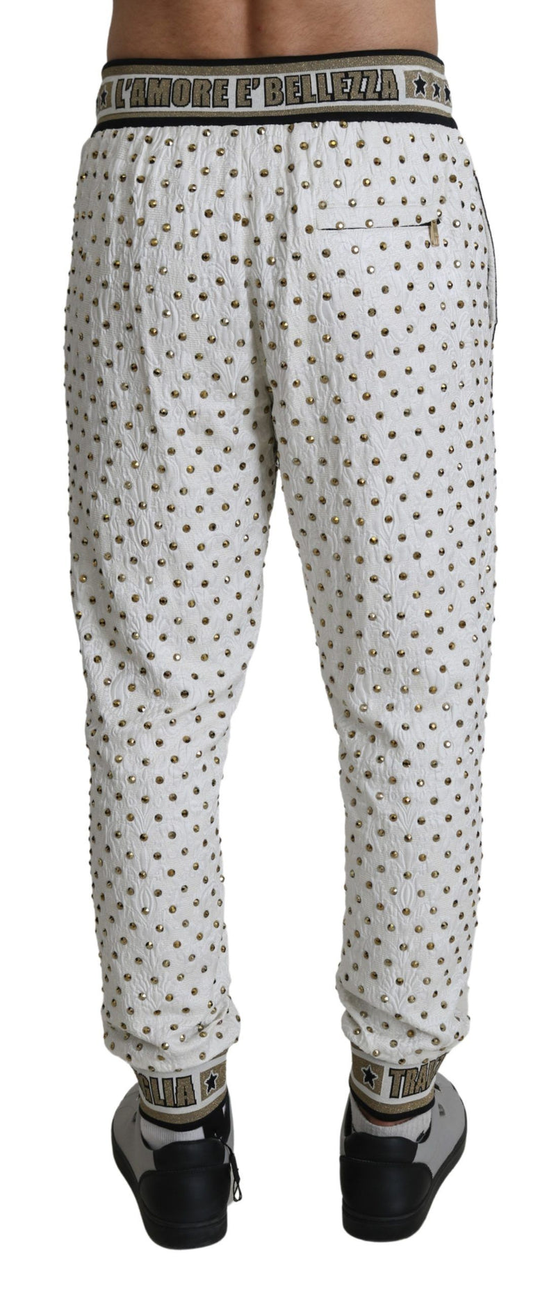 White DG Love Studded Trouser Sweatpants