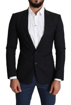 Black Wool Single Breasted Coat STAFF Blazer