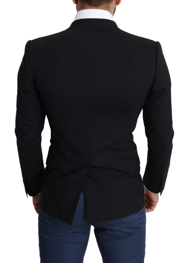 Black Wool Single Breasted Coat STAFF Blazer