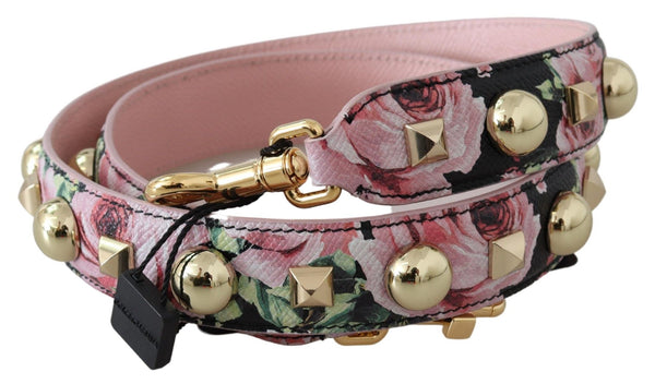 Pink Floral Gold Studs Bag Accessory Shoulder Strap