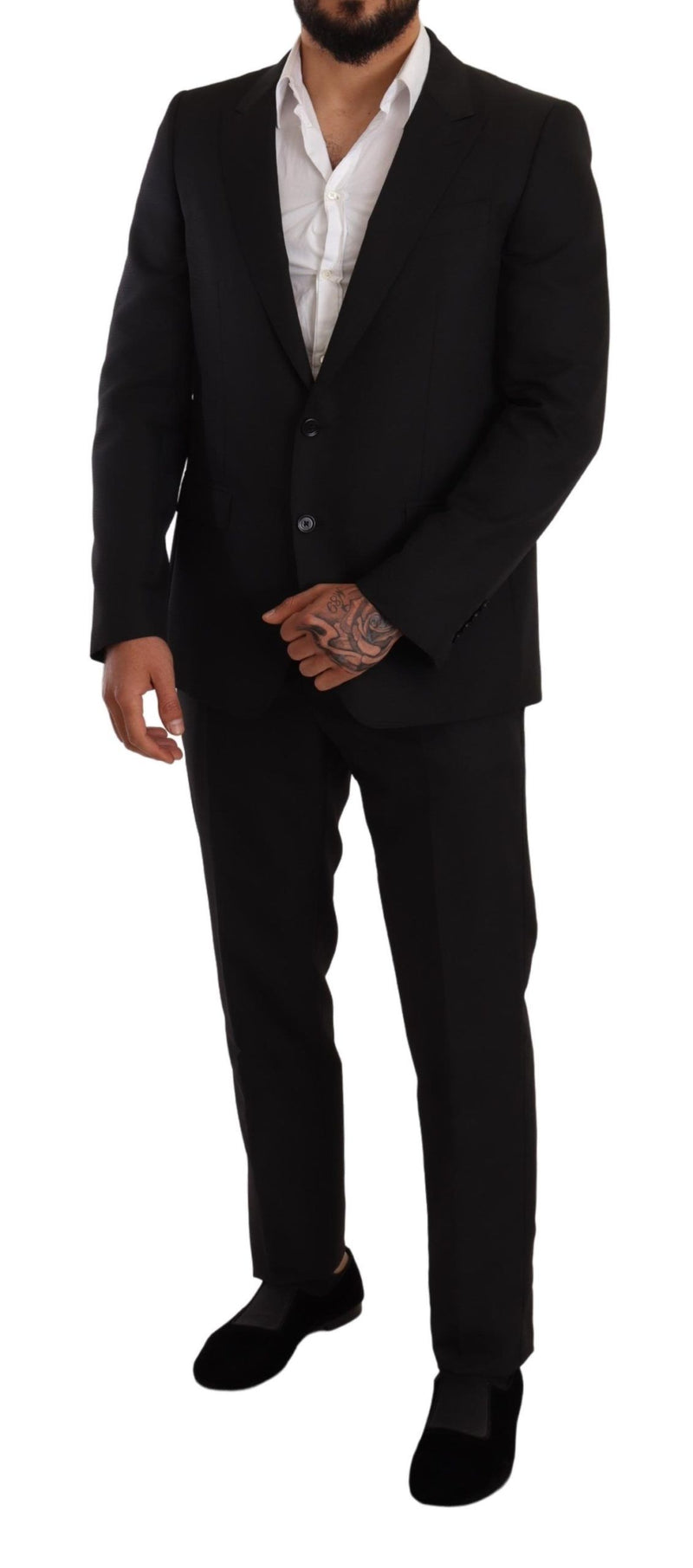 Black Fantasy Slim Fit Wool MARTINI Suit