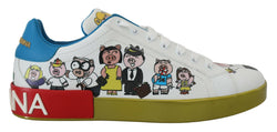 White Year of the Pig Leather Sneakers Shoes