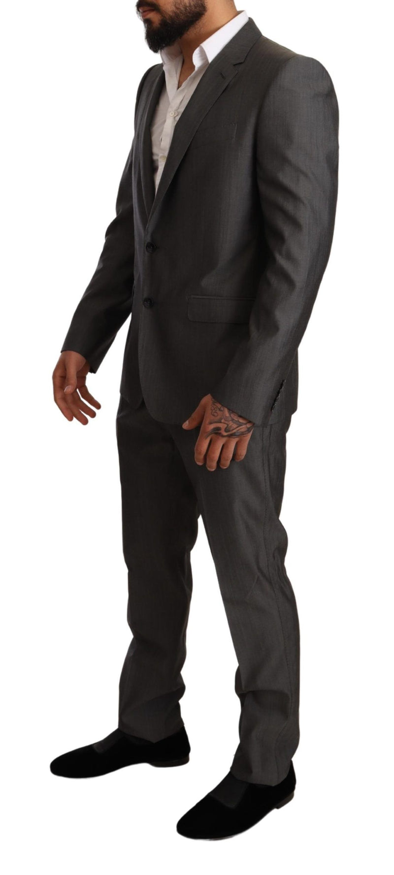 Gray Metallic MARTINI Slim Fit Set Suit