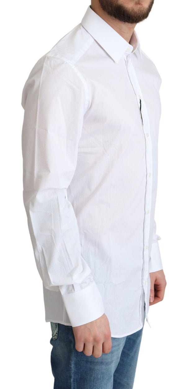 White Cotton Men Dress Formal Shirt