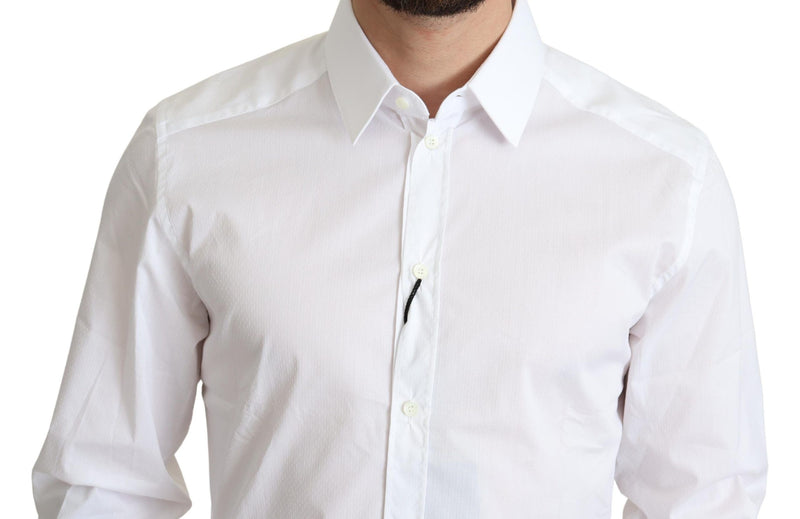 White Cotton Men Dress Formal Shirt