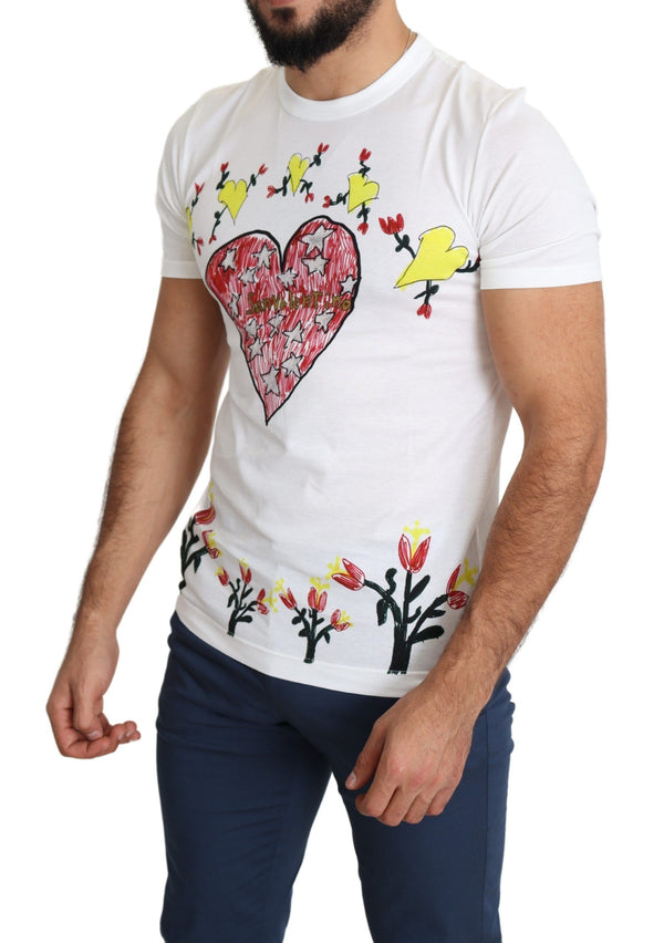 White Saint Valentine Print Cotton Men T-shirt