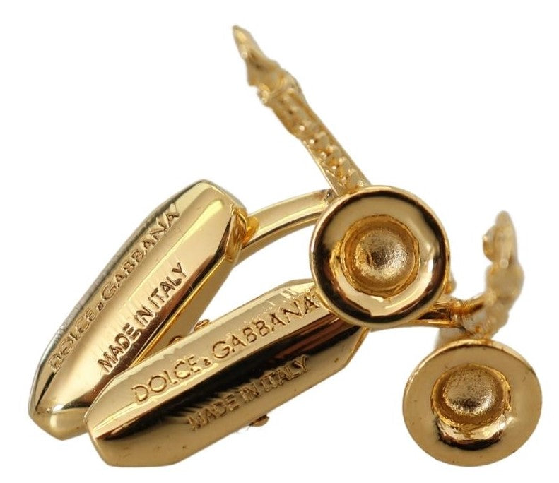 Gold Plated Brass Trumpet Pin Men Cufflinks