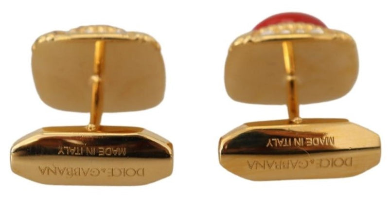 Gold Plated Brass Resin Crystal Men Cufflinks