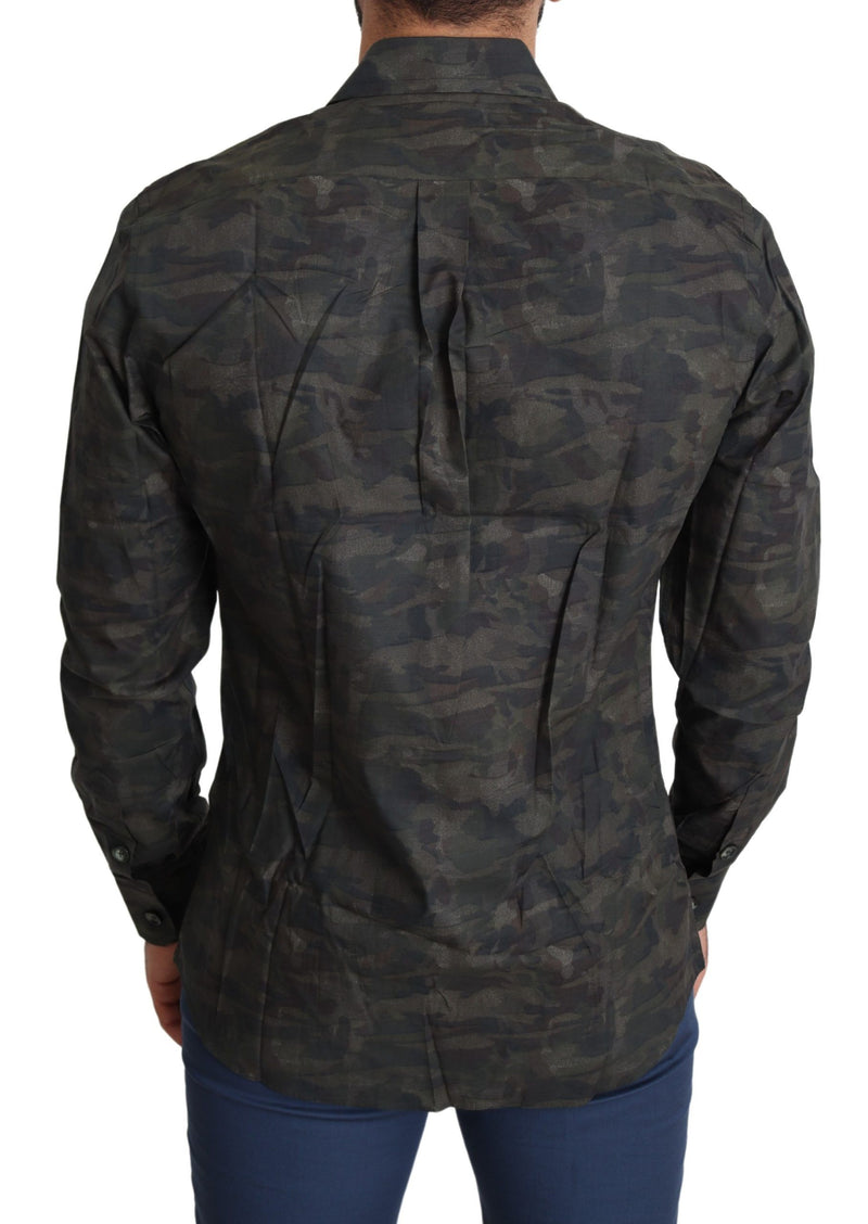 Multicolor Camouflage Cotton Casual Shirt