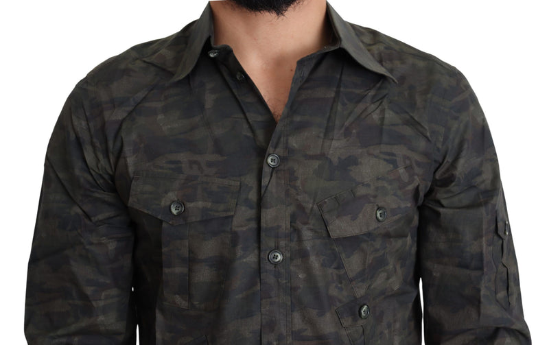 Multicolor Camouflage Cotton Casual Shirt