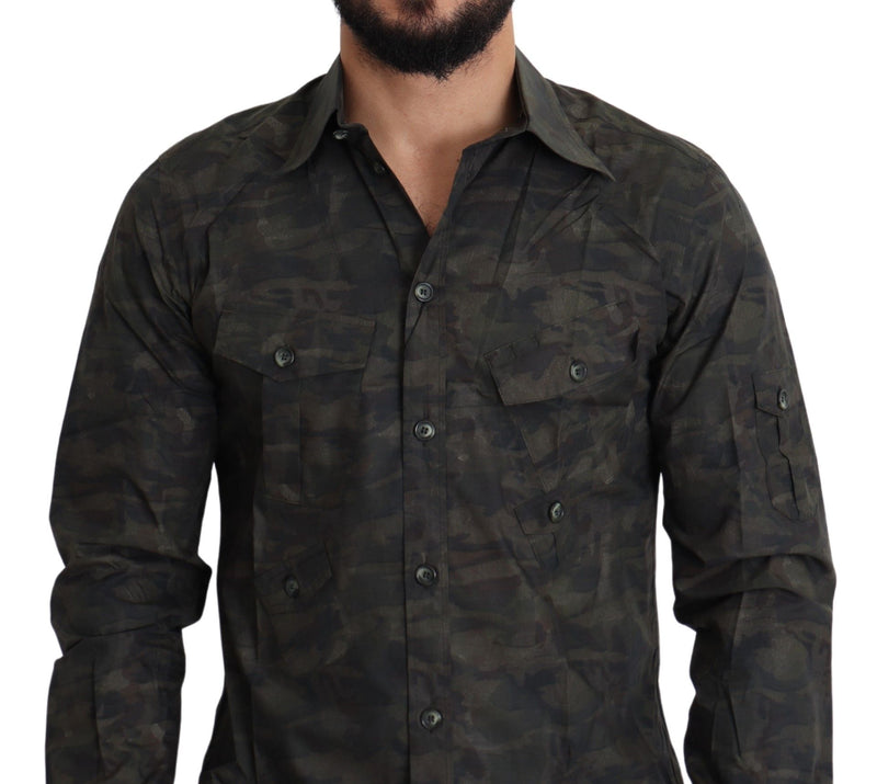 Multicolor Camouflage Cotton Casual Shirt