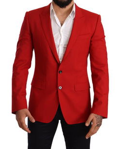 Red Wool Slim Fit Coat MARTINI Blazer