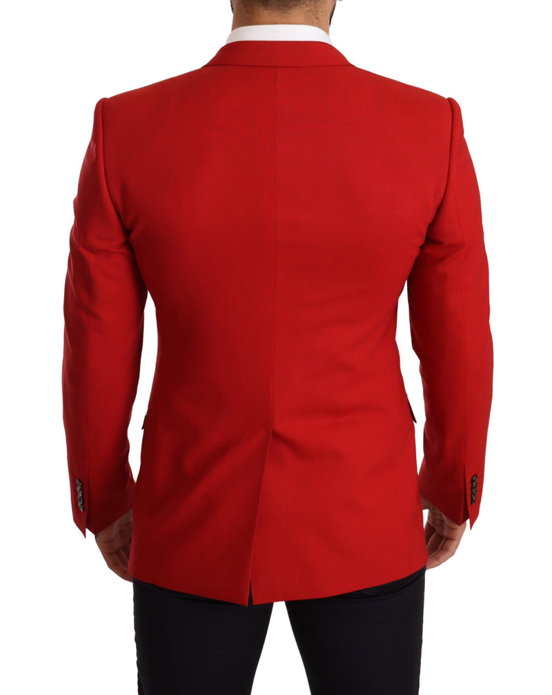 Red Wool Slim Fit Coat MARTINI Blazer