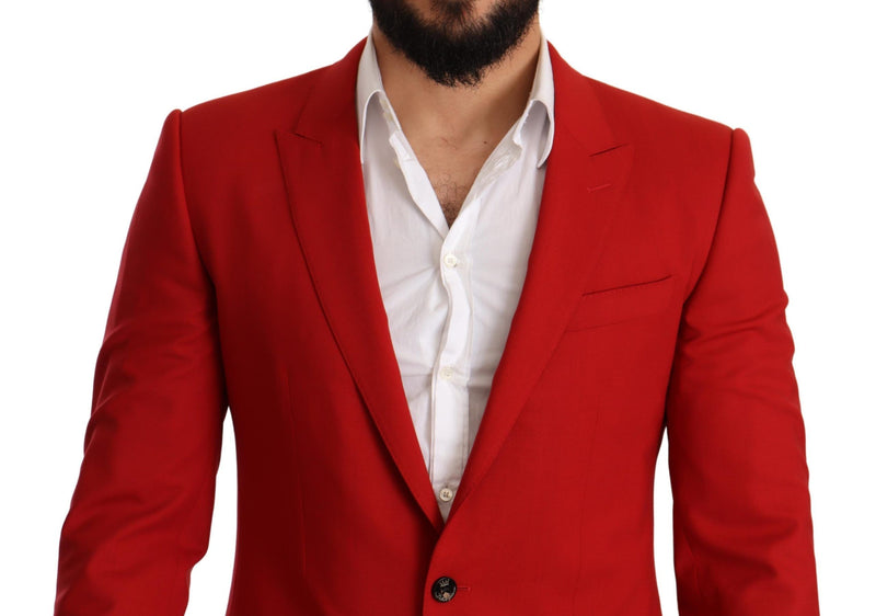 Red Wool Slim Fit Coat MARTINI Blazer