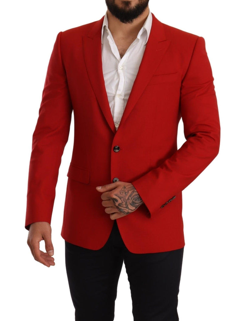 Red Wool Slim Fit Coat MARTINI Blazer