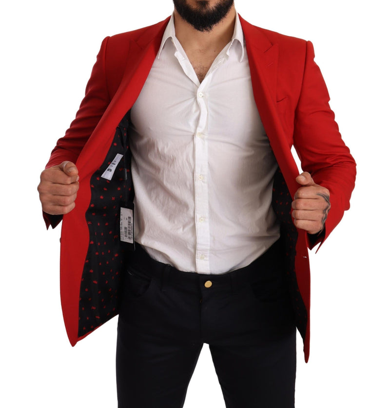 Red Wool Slim Fit Coat MARTINI Blazer