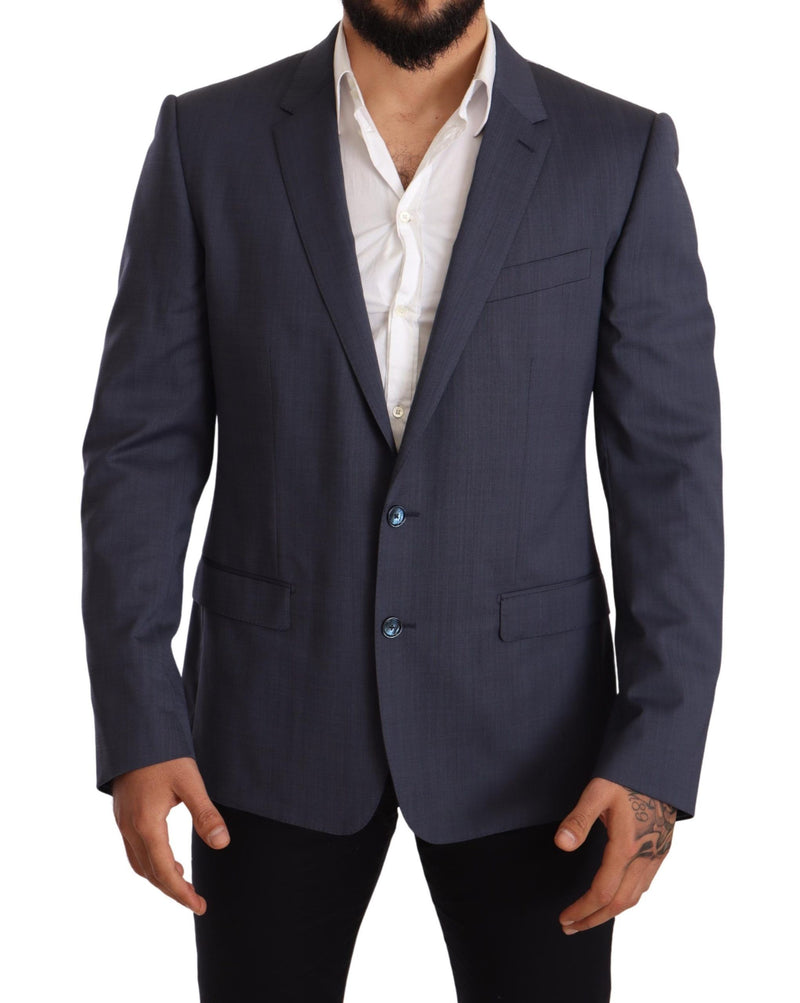 Blue Wool Slim Fit Jacket Coat MARTINI Blazer