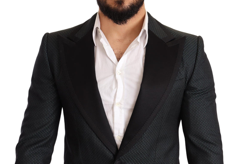 Black Green Slim Fit Coat Jacket Blazer