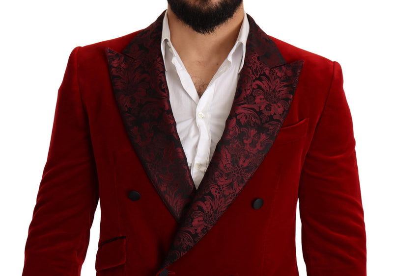 Red Velvet Double Breasted SICILIA Blazer