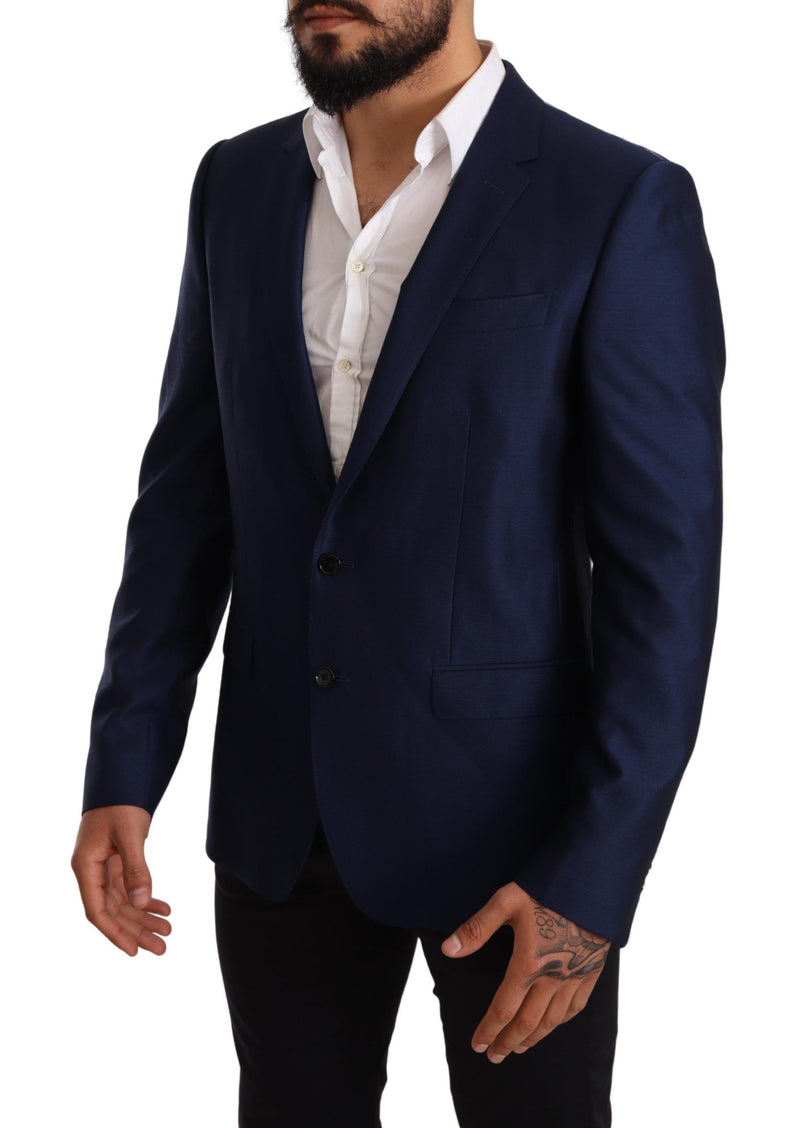 Blue Wool Slim Fit Coat MARTINI Blazer