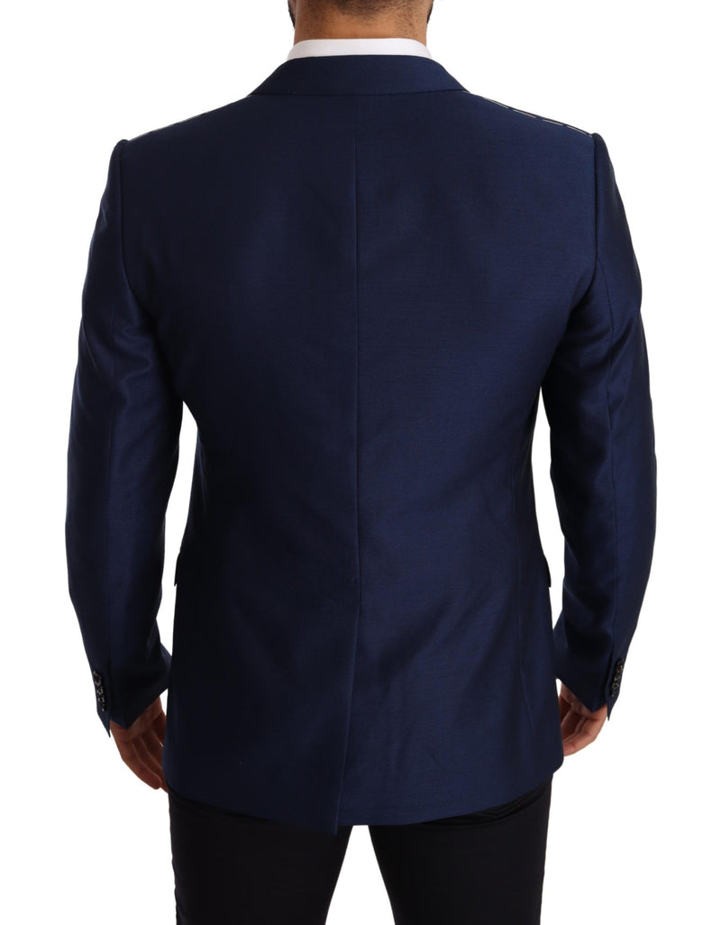 Blue Wool Slim Fit Coat MARTINI Blazer