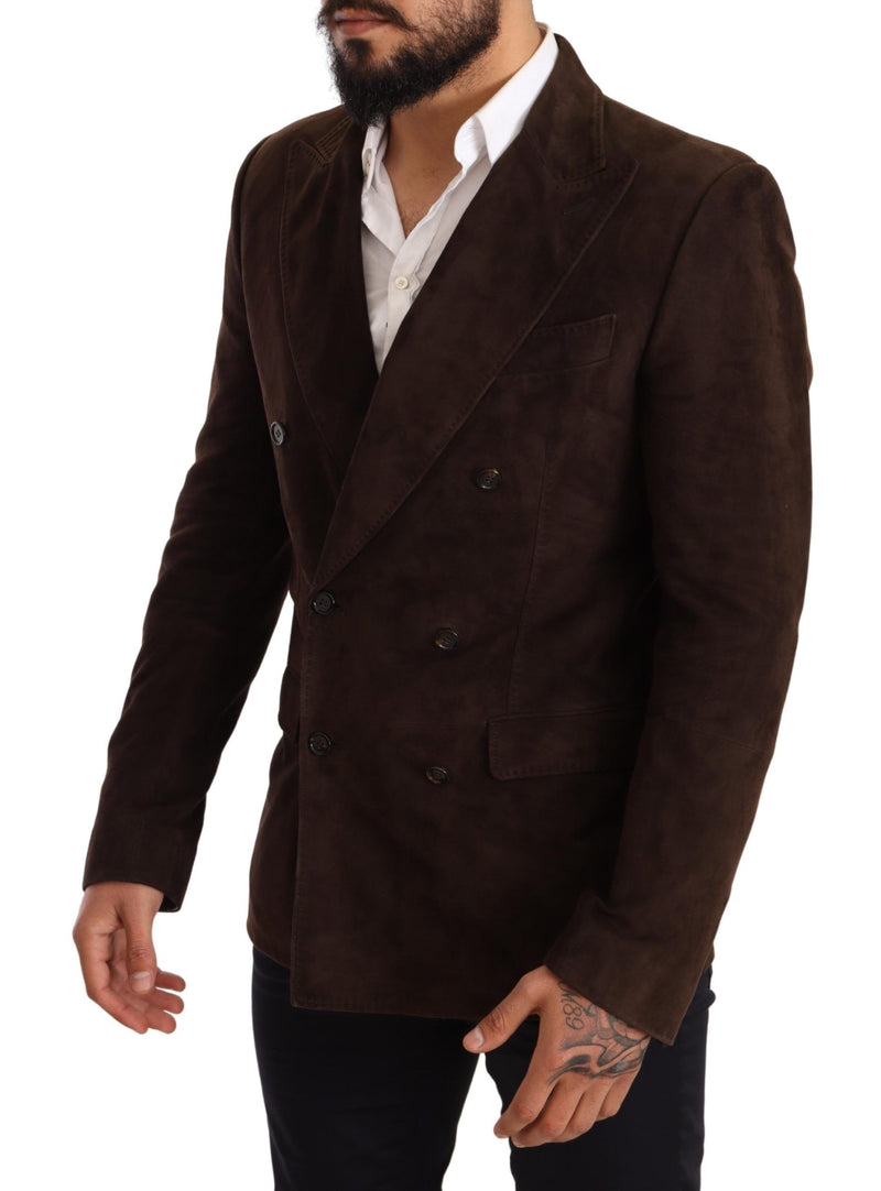 Brown Leather Suede Jacket Coat  Blazer