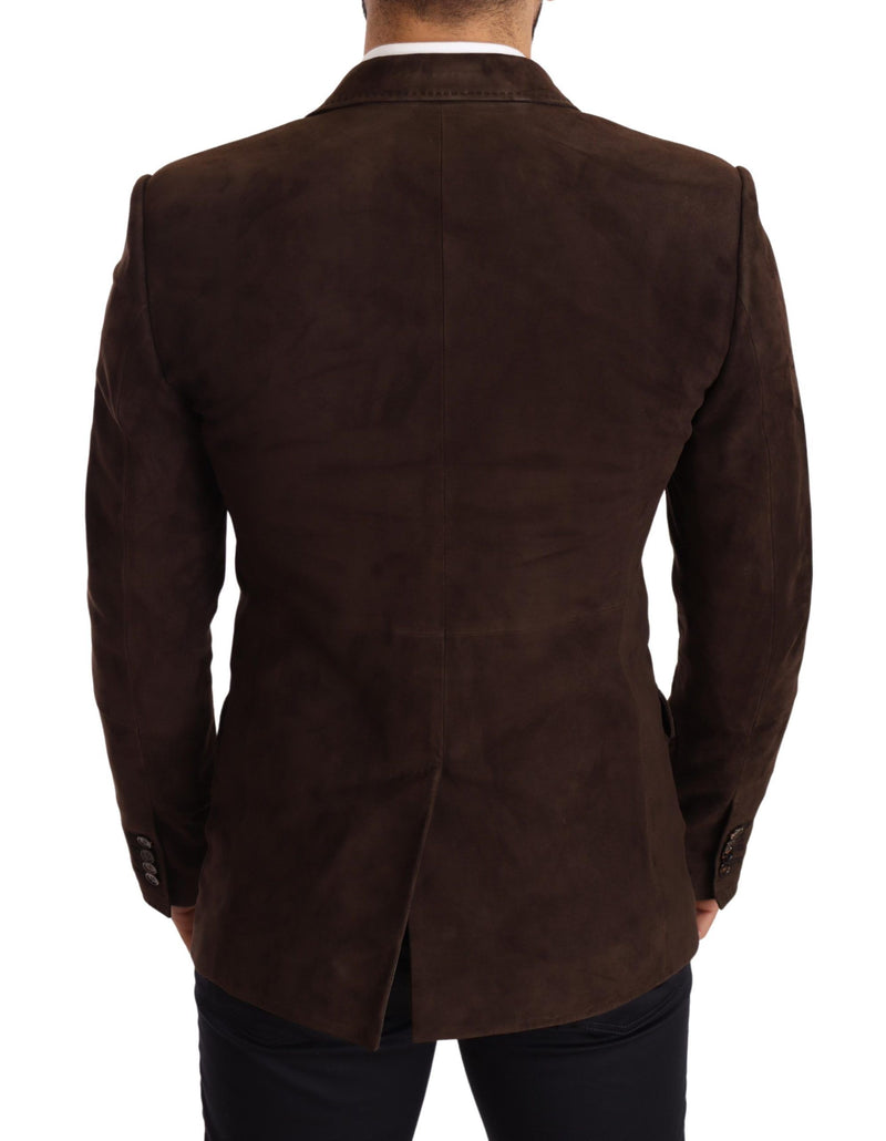 Brown Leather Suede Jacket Coat  Blazer