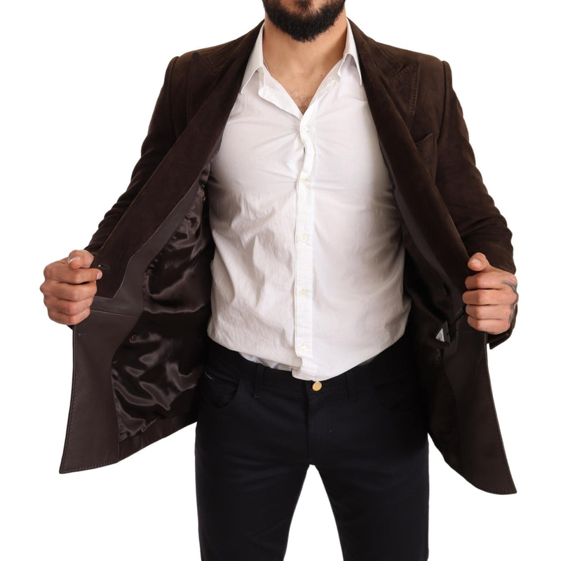 Brown Leather Suede Jacket Coat  Blazer